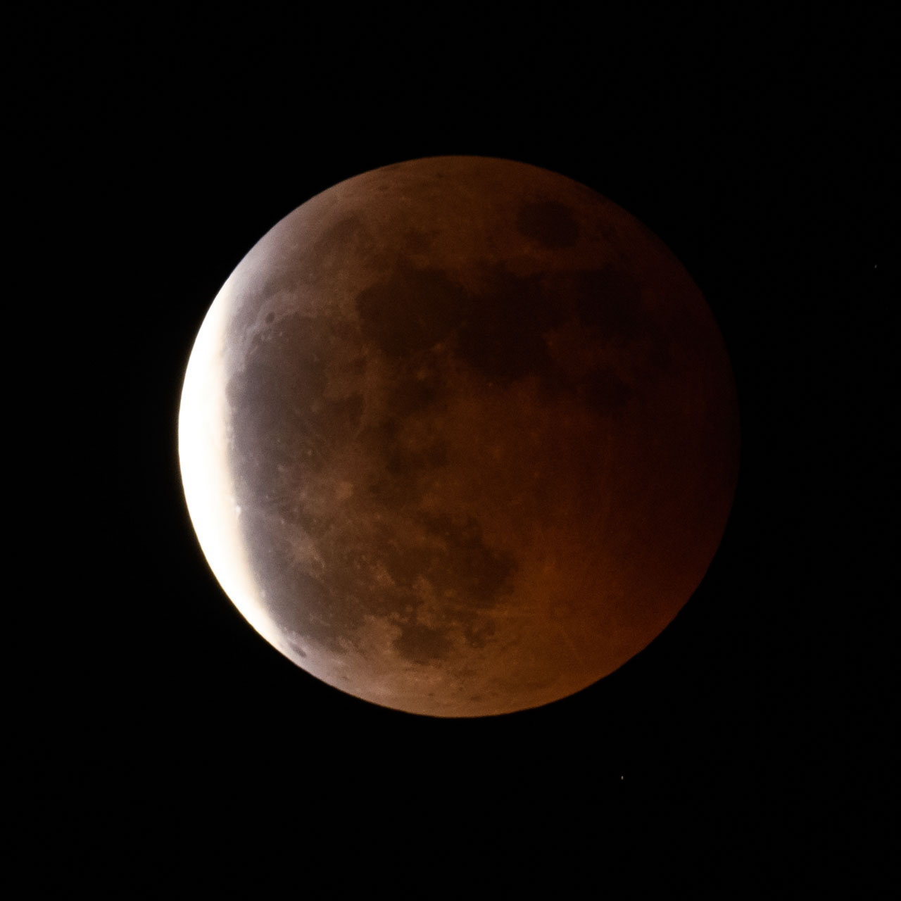 End of total lunar eclipse