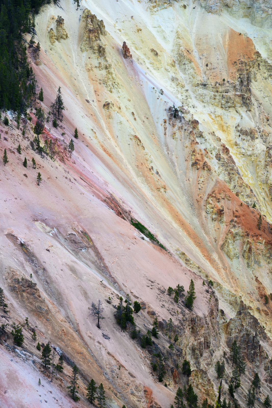 Yellow Stoneの由来になったと言われる、色鮮やかな地表。Yellow Stone Grand Canyonで見ることができる。